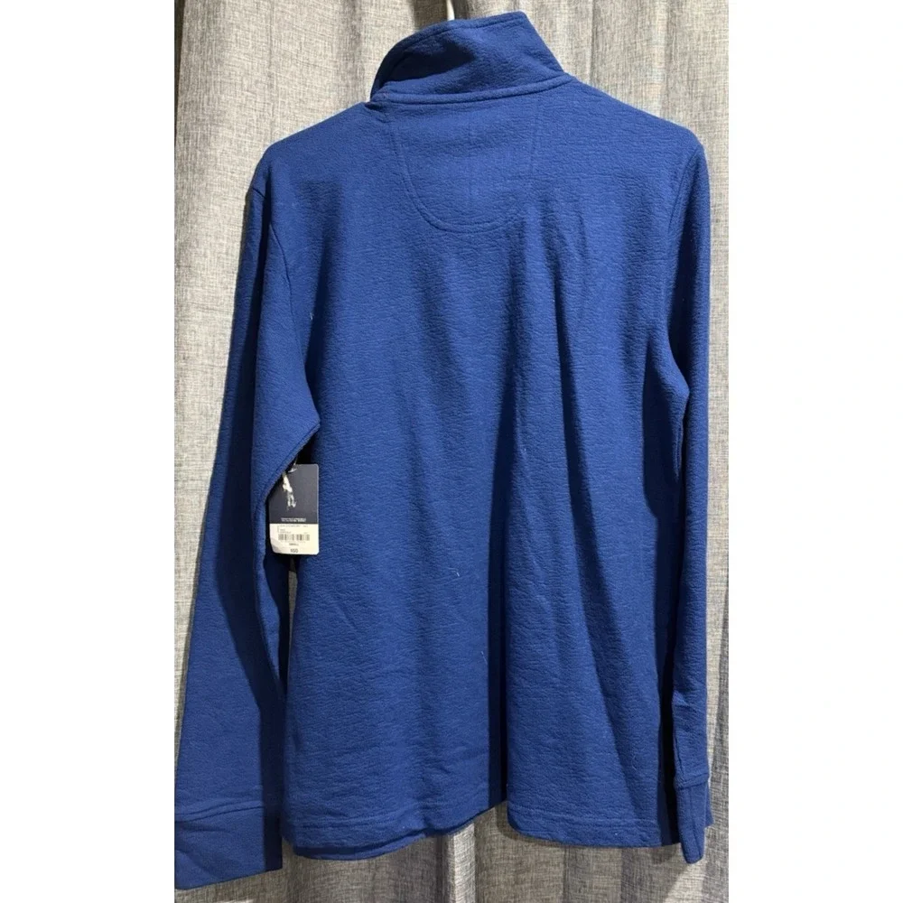 St. John's Bay Men's Small 1/4 Zip Blue‎ Pullover Long Sleeve Ribbed Sweater NWT